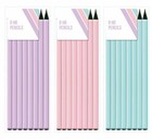 HB Pencils Pastel Colour 8 Pc School Set Stationary Maths In Clear Plastic case 