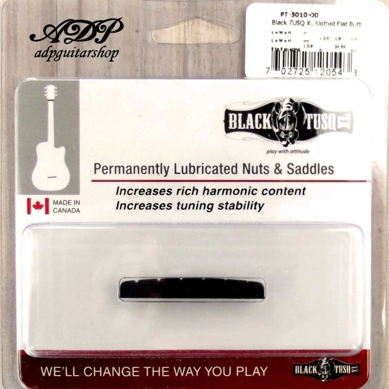 Sillet Graph Tech Negro Tusq XL PT-5010 Tele STRAT Tuerca Ranurada Flat L 44,8mm - Imagen 1 de 1