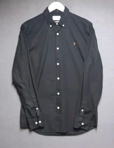 Farah Camicia Uomo Media Manica Lunga Slim Fit Nera - Foto 1 di 12