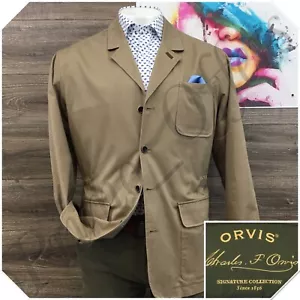Orvis Mens Blazer Sport Coat Two Casual Safari Jacket Size L ( 48R ) Cotton Suit - Picture 1 of 13