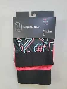 Herren Boxershorts 2er Pack Leuchtreklamen Pink Schwarz XS - Bild 1 von 3