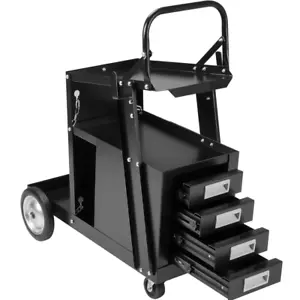 4-Drawer Welding Trolley Cart Welder Cabinet MIG TIG ARC Plasma Cutter Bench AU - Picture 1 of 11