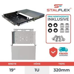 19" 1U 320mm RACK Netzwerkkabel-Verlängerungsschublade für Netzwerkschrank - Bild 1 von 15