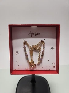 Style & Co Gold Tone 2-Piece Beaded Bracelet - A3 - Picture 1 of 2