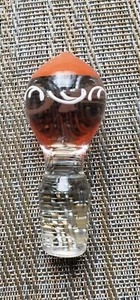 Vintage Flaschenverschluss aus mundgeblasenem Glas nur handbemalt geometrisches Design signiert - Bild 1 von 4