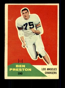 Fleer Football #8 1960 Ben Preston (pliegue) en muy buen estado - Imagen 1 de 2