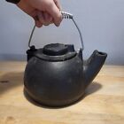OLD MOUNTAIN Cast Iron Tea Pot Kettle Swivel Lid Wire Handle BLACK Very  Heavy