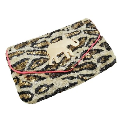 DEUX LUX застежки сумочки Дамская сумка леопард печать золотой слон подвеска последовательность богемное - Изображение 1 из 4