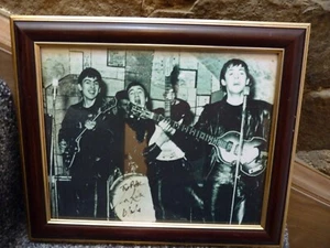 FRAMED PHOTOGRAPH THE BEETLES WITH SAM LEACH ORIGINAL AGENT PROMOTER AUTOGRAPH - Picture 1 of 4