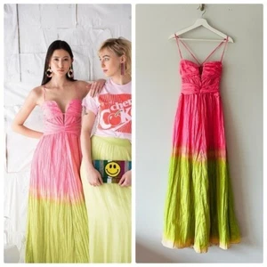 Antonio Melani Seraphina Pink Green Ombre Maxi Dress Size 6 - Picture 1 of 6