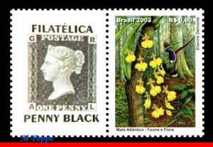 2916 BRAZIL 2003 ATLANTIC FOREST, BIRDS, TREE, FLOWERS, HUMMINGBIRD MI# 3331 MNH - Picture 1 of 2