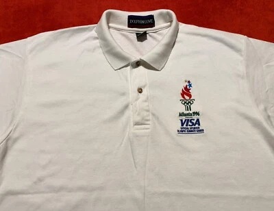 Vintage Dolphin Cove Summer Olympic Games Atlanta 1996 Men Polo Shirt Size L USA - Image 1 of 4