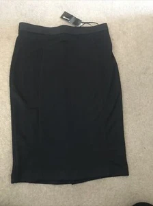 George Black Skirt Size 10 BNWT Elasicated Waist Back Split and Zip - Picture 1 of 10