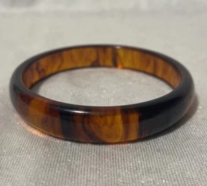VINTAGE Marmorierter Root Beer BAKELIT ARMREIF ARMBAND getestet! 7/16" breit 2,5" - Bild 1 von 5