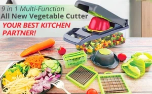 9 In 1 Vegetable Cutter, Dicing, Chop, Slice, Shredder for Fruit/Potato/Cheese - Picture 1 of 10