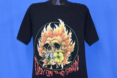 vtg 90s METALLICA DAY GREEN 1991 PUSHEAD QUEENSRYCHE SOUNDGARDEN ROCK t-shirt M - Image 1 of 4