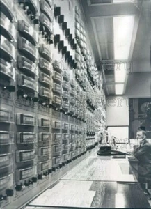 1968 Press Photo Engineer Checks Temperature & Water Pressure in Commerce Tower - Picture 1 of 2