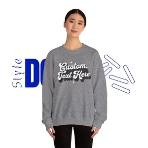 Style Donut VTG Custom TEXT Unisex Personalized Sweatshirt group Shirt Crewneck - Picture 1 of 53