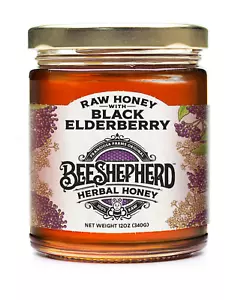 Black Elderberry Raw Honey 12oz Small Batch Artisan Herbal Honey 3 jars - Picture 1 of 3