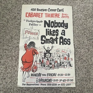 Nobody Likes a Smart Ass Poster Cabaret Theatre New Orleans Fudgeripple Follies - Picture 1 of 10