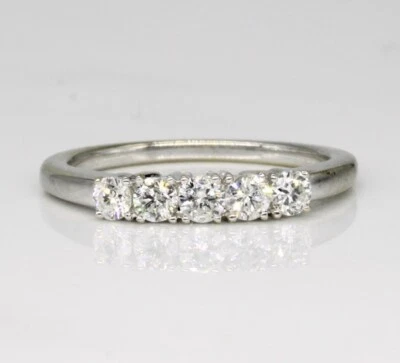 Anillo de plata con diamantes reales de 5 piedras de 3 mm para dama Foto 1 de 3