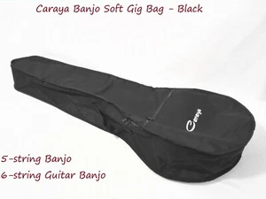 Brand New Caraya Soft Banjo Bag for 5-String,6-String Banjo w/Backpack Straps - Picture 1 of 12