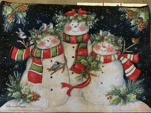 LED Snowman Winter Christmas Seasonal Family Tapestry Blanket USA (Christmas) - Picture 1 of 6