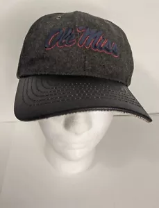 Ole Miss Rebels Hat strapback wool gray black premium embroidered cap Zephyr - Picture 1 of 11