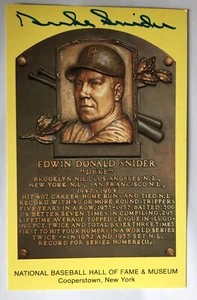 Placa postal firmada autografiada por Duke Snider de los Dodgers - Imagen 1 de 2