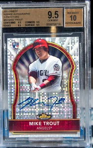 2011 Finest Mike Trout RC Rookie Xfractor Auto Autograph 24/299 BGS 9.5/10 Gem