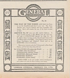 1913 London General Omnibus Service 93, The Way of the Fords, Original Advert - Picture 1 of 1