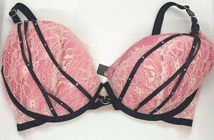 Ann Summers Yasmin Plunge Bra Pink / Nude 34F RRP £36 New With Tags