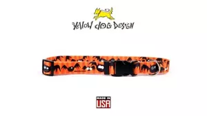XS Halloween Dog Puppy Cat Collar Gone Batty XSmall Yellow Dog Design 8-12" Neck - Picture 1 of 3
