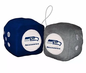 NFL Seattle Seahawks Fuzzy Soft Plush Hanging Dice Home office Car Truck - Picture 1 of 2