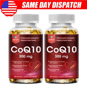 2×120Capsules,Coq10 300mg Blood Pressure High Absorption Heart Health Supplement - Picture 1 of 11