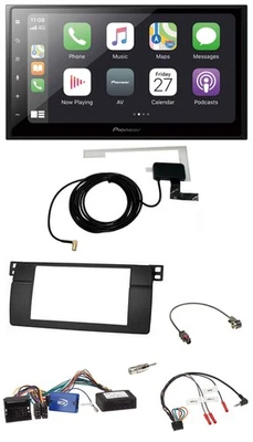 Pioneer USB Lenkrad 2DIN Bluetooth DAB Autoradio für BMW 3er 2002-2006 E46 schwa - Bild 1 von 4