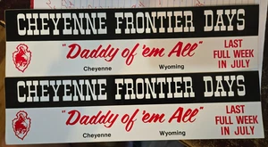 Vintage Cheyenne Frontier Days Autoaufkleber UNBENUTZT Wyoming Rodeo MENGE 2 - Bild 1 von 1