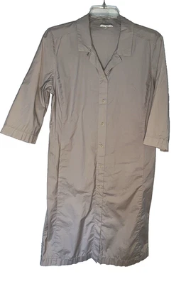 Vestido Camisa Algodón Cuello Manga 3/4 Eileen Fisher Beige Talla M. d721 Foto 1 de 4
