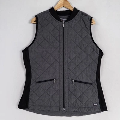 Chaleco ABC Grey's Anatomy para mujer grande gris ligeramente acolchado sin mangas cremallera frontal Foto 1 de 4