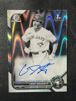 CADE DOUGHTY 2022 Bowman Chrome Black & White Raywave Refractor Auto - Image 1 of 2