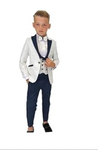 New Kid Child 4Pcs Formal Suits Outfit Sets Boys Wedding Prom Party Blazer Suits - Picture 1 of 1