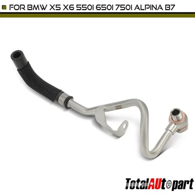 全新涡轮增压器 冷却液线 适用于宝马 X5 X6 550i 650i 750i Alpina B7 左返回 — 第 1/4 张图片