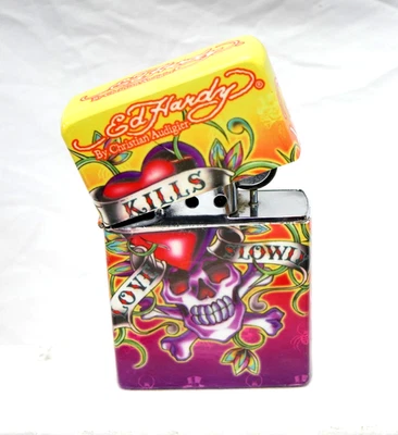 GRAN encendedor gigante tamaño 7 pulgadas de alto Ed Hardy "Love Kills Slowly" de Nulite Foto 1 de 4