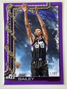 2025-26 Topps Holiday #H165 Ace Bailey Purple Metallic Glitter Holiday #/99 - Picture 1 of 2