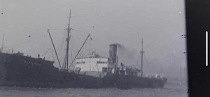 GLASS NEGATIVE 3.25" x 4.25"c1920s STEAM SHIP WEST HIRA SERVED in WWII - Picture 1 of 2