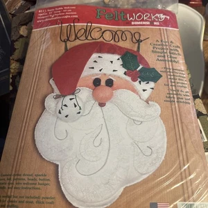 Dimensions Feltworks Santa Buddy Welcome Wall Door Hanging Felt Kit New #8111 OP - Picture 1 of 9