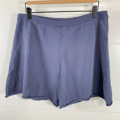 Pantalones Cortos H&M Para Mujer Tejidos Cintura Alta Talla L Azul Paloma Nuevos con Etiquetas 2" Entrepierna Ropa de Salón Foto 1 de 4