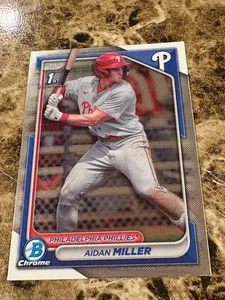 AIDAN MILLER 2024 Bowman Chrome Prospects #BCP-27 Phillies 1° - Foto 1 di 2