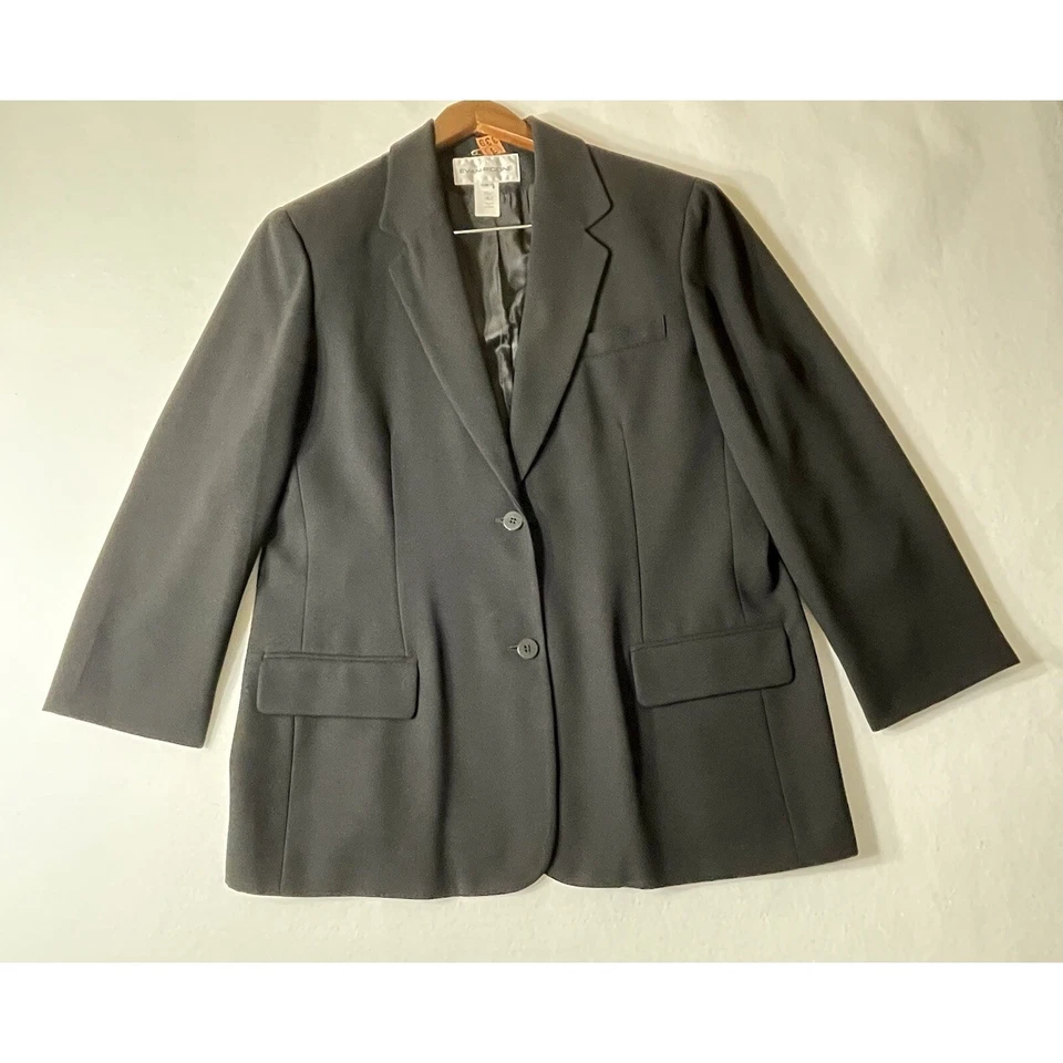 EVAN PICONE SUIT BLAZER JACKET WOMEN 14 BLACK  3 BUTTONS - Image 1 of 4