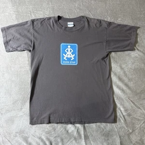 Vintage Pornostar Clothing Herren L Backshot Tshirt Grau 90s Made In USA - Bild 1 von 7
